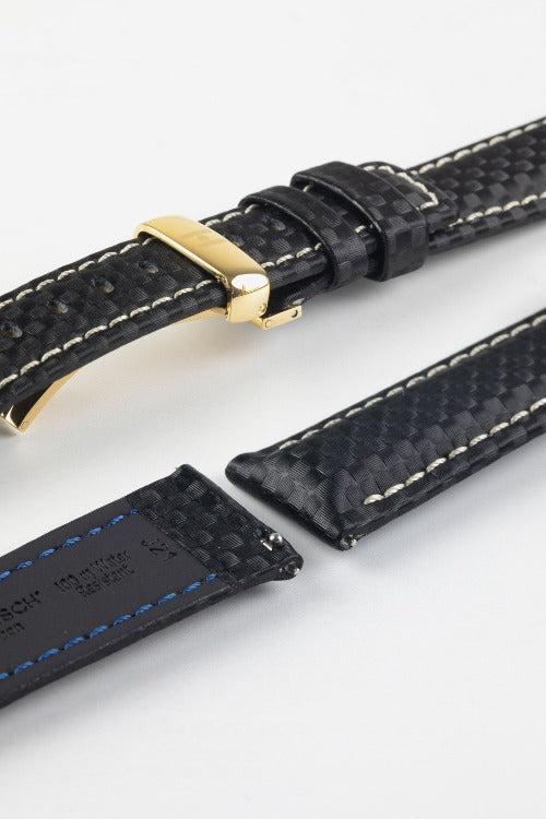 Hirsch Carbon Black Watch Strap
