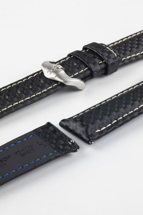Hirsch Carbon Black watch strap