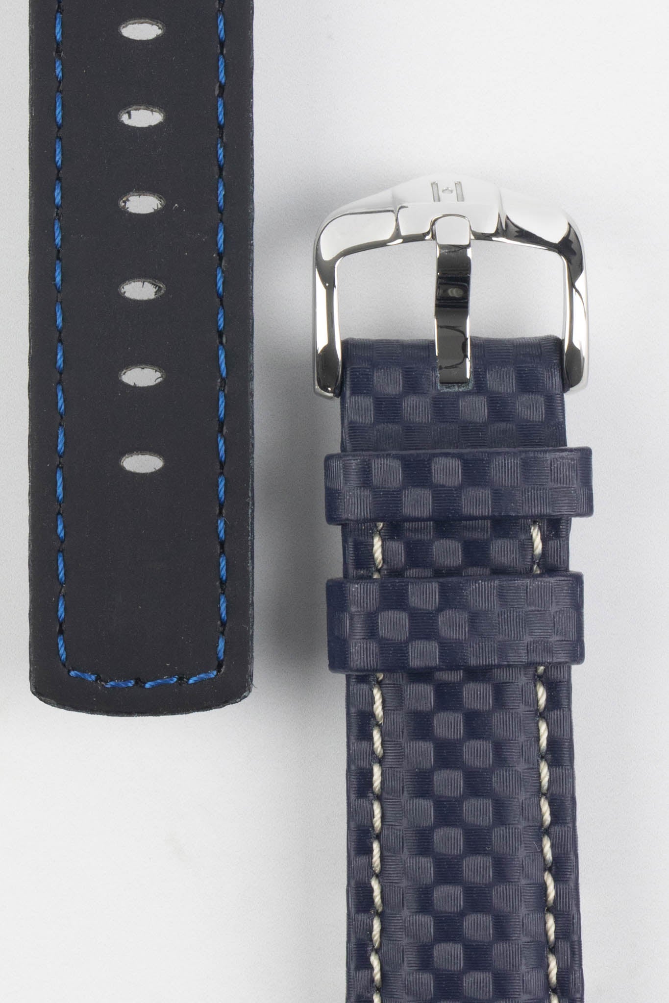 blue leather watch strap