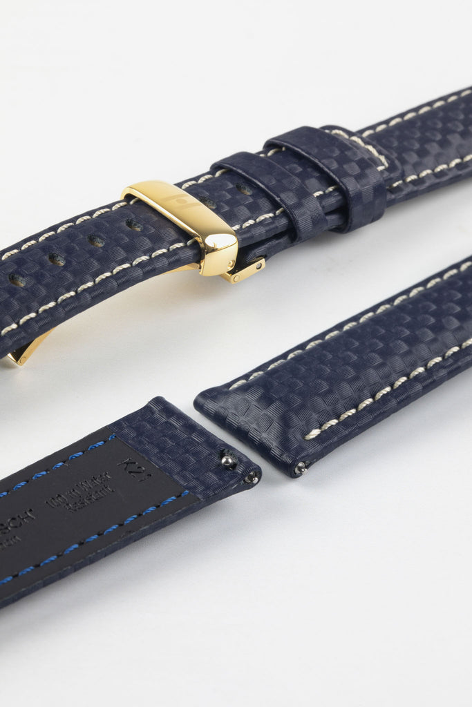 blue leather watch strap