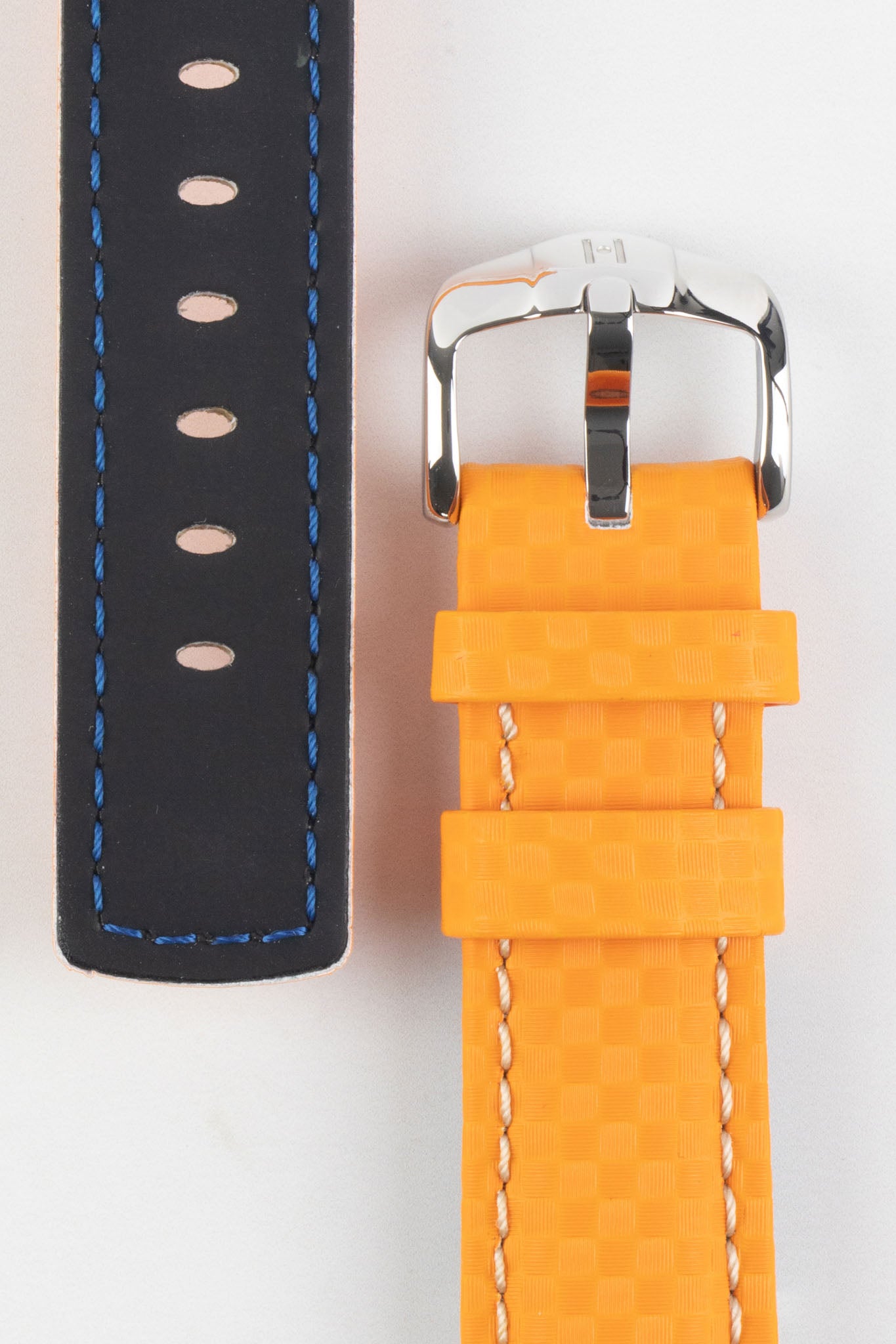 Orange Leather Watch Strap