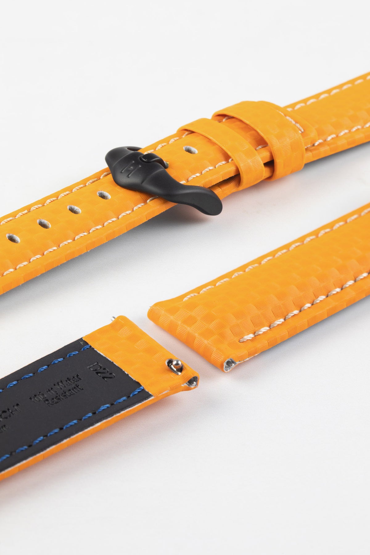 Orange Leather Watch Strap