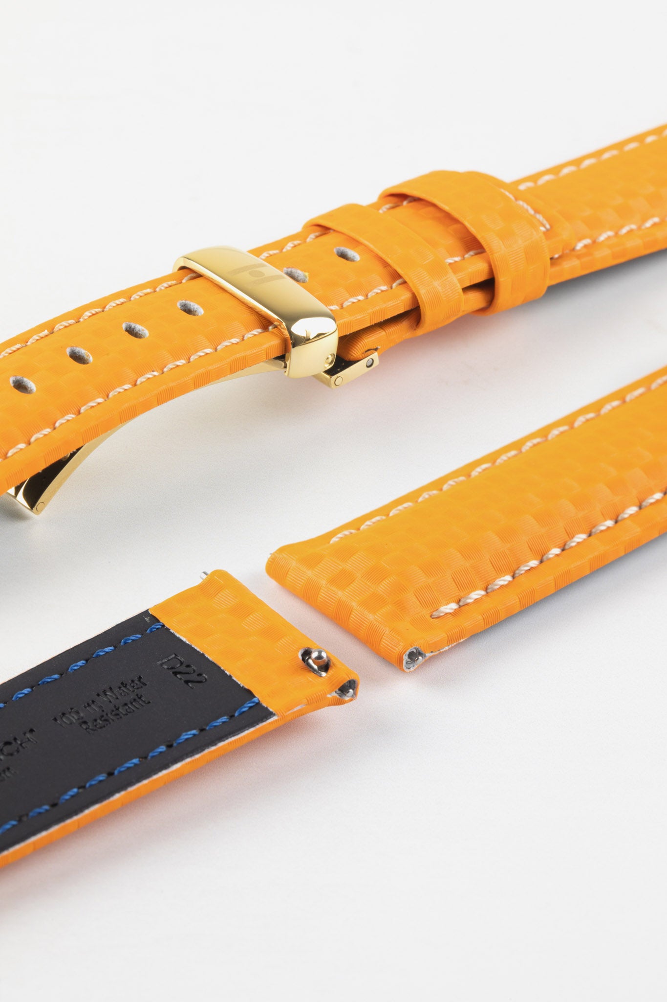 Orange Leather Watch Strap