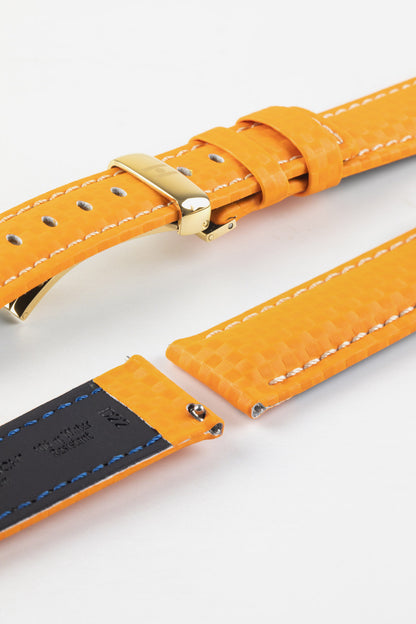 Orange Leather Watch Strap