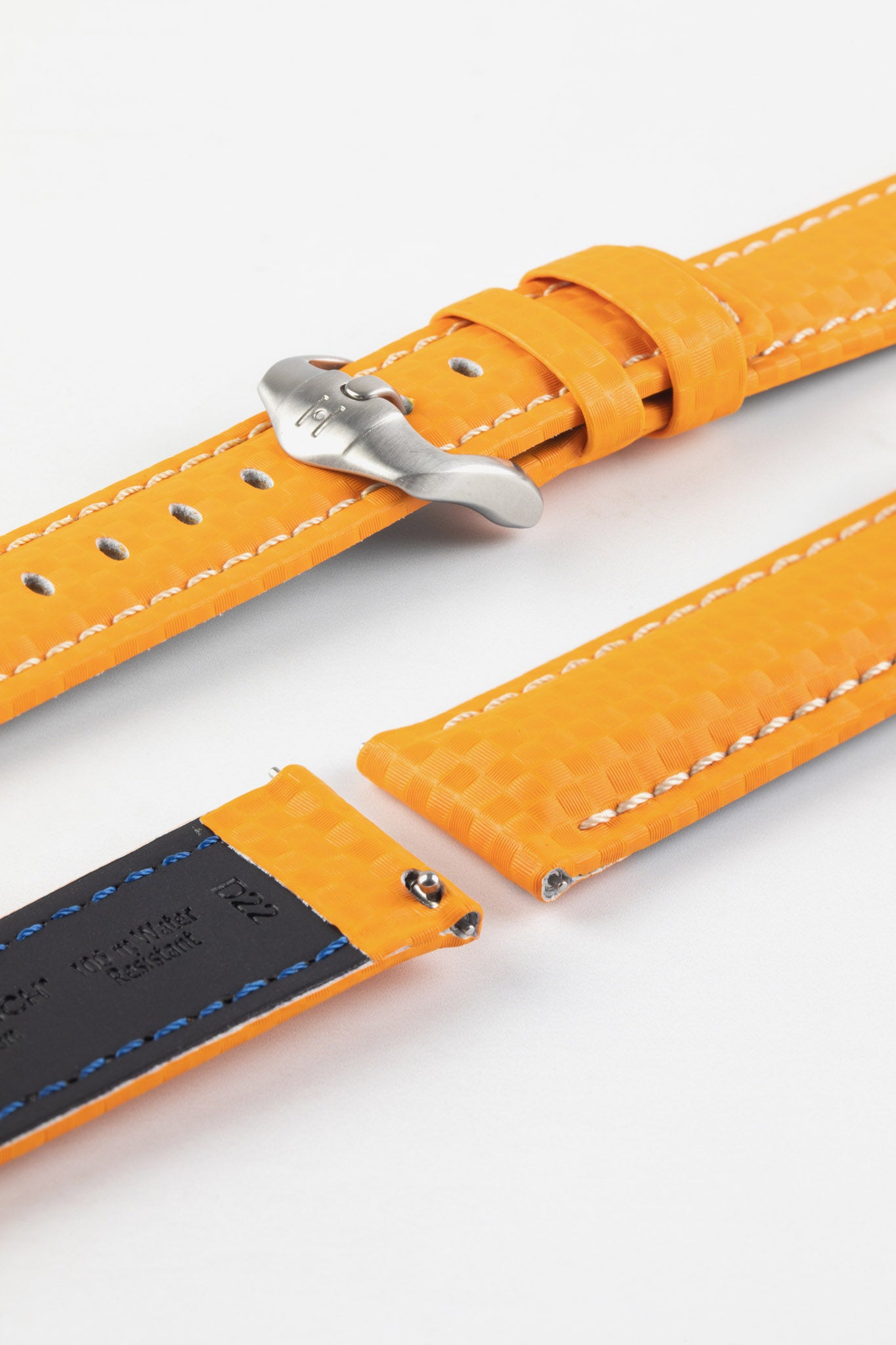 Orange Leather Watch Strap