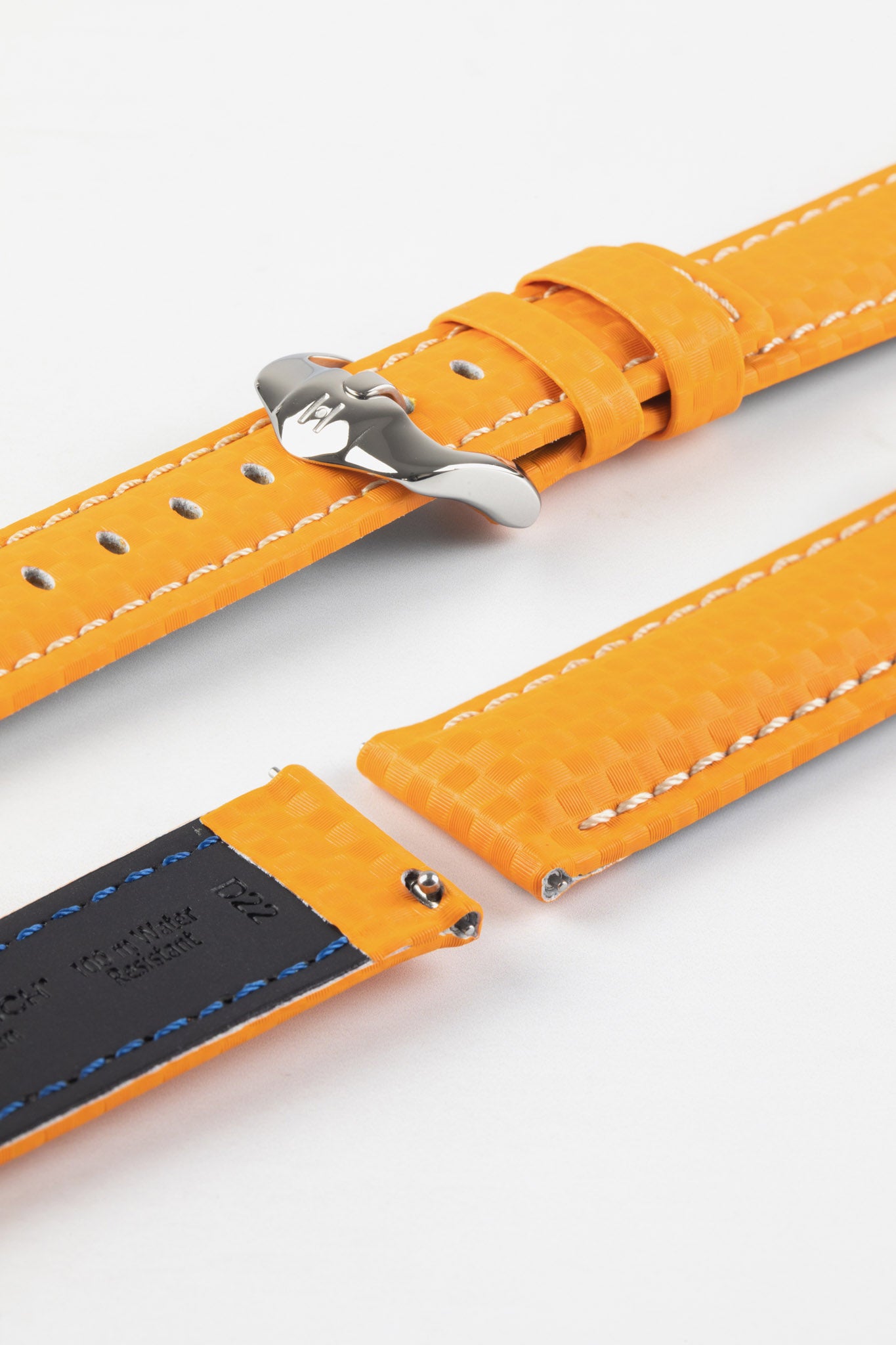 Orange Leather Watch Strap