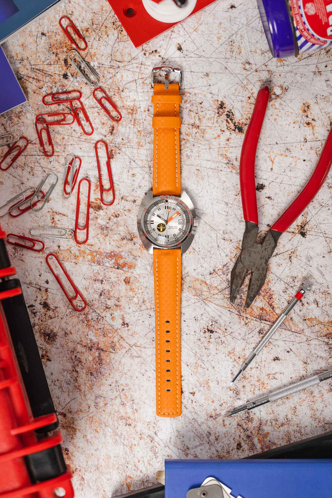 Orange Leather Watch Strap