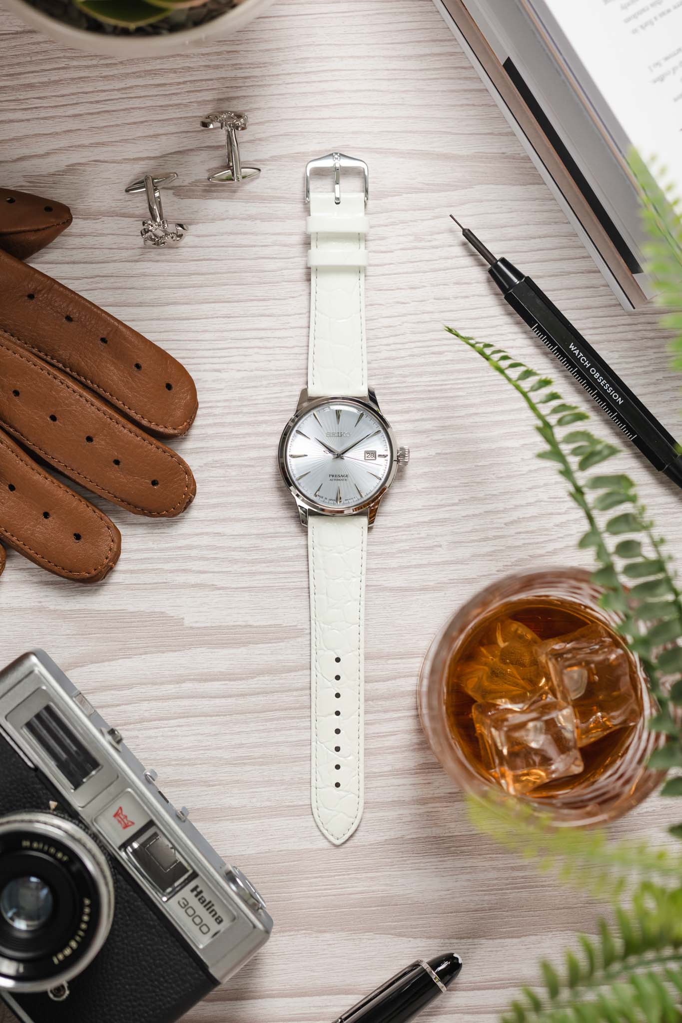 white crocodile watch strap 