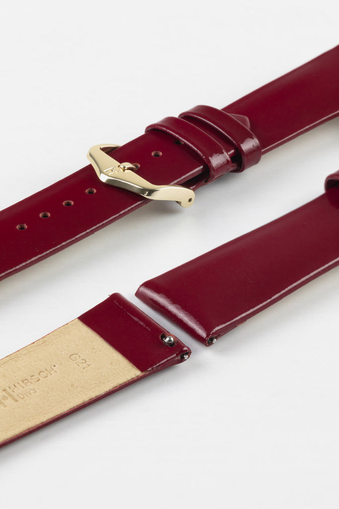 womens maroon red leather watch strap 