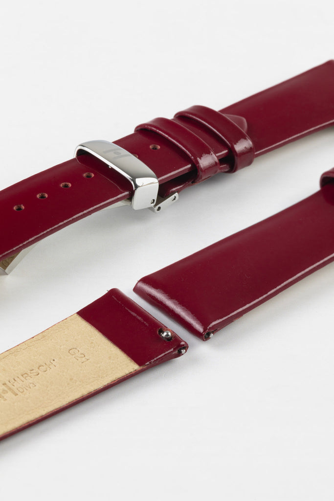 dark red leather watch strap (with buckle)