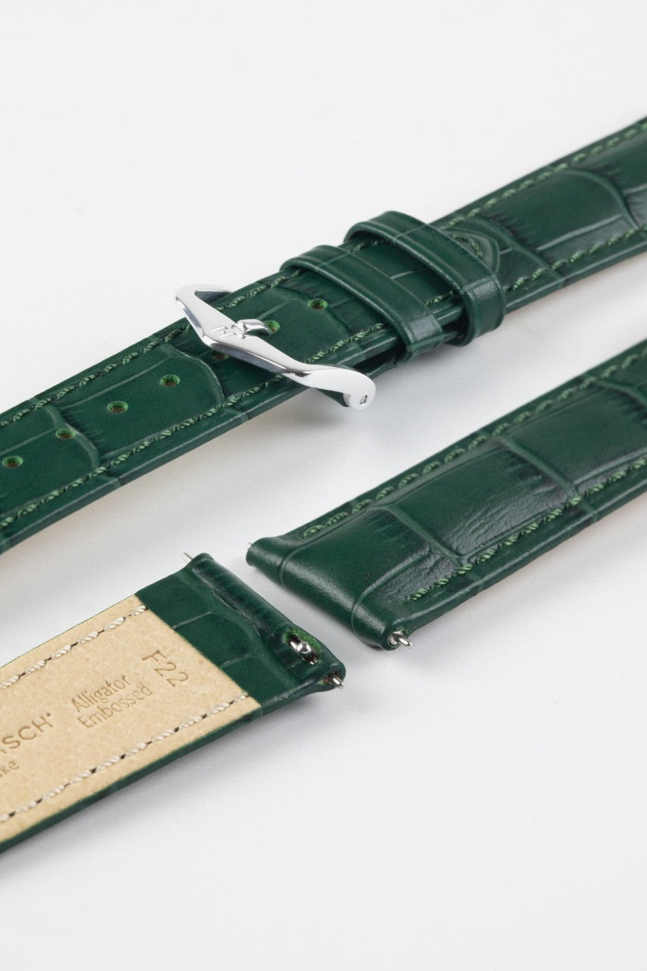 Green Alligator Strap DUKE Hirsch Straps – HS by WatchObsession
