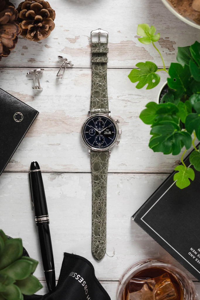 real crocodile leather watch strap