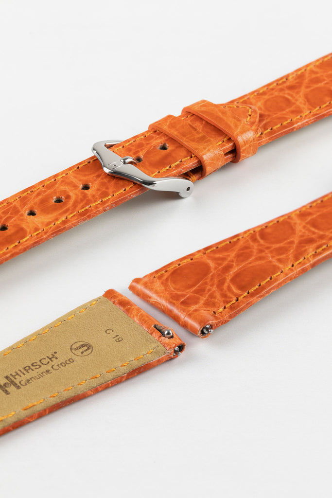 orange crocodile watch strap 