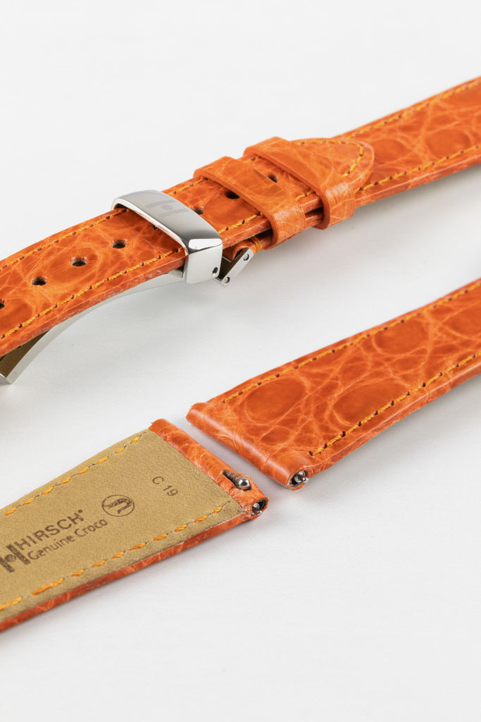orange crocodile watch strap 