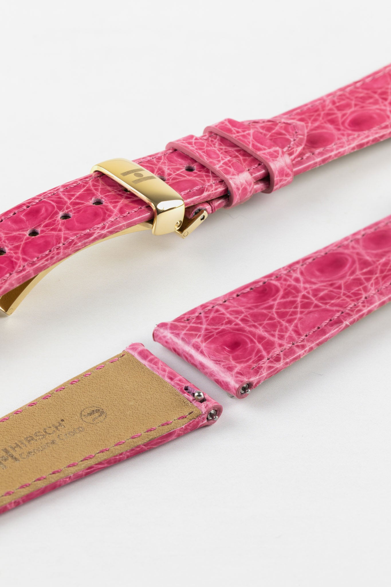 Crocodile Skin Watch Strap, Pink