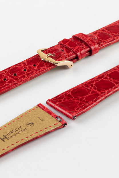 red crocodile watch strap
