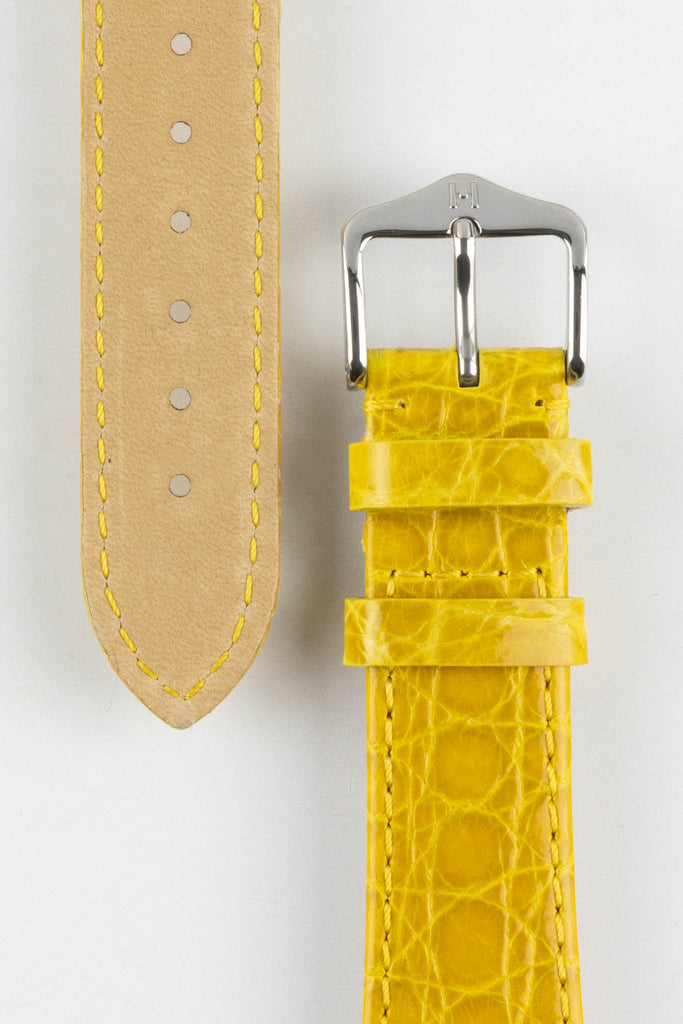 yellow crocodile watch strap 