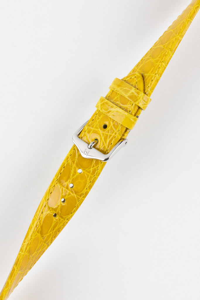 yellow crocodile watch strap 