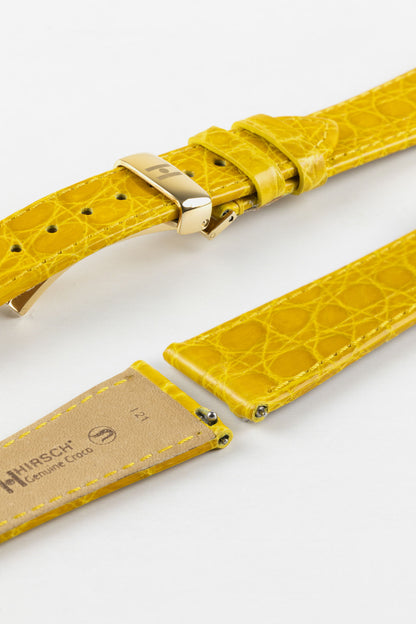 yellow crocodile watch strap 
