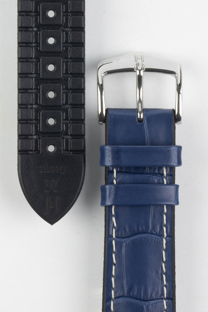 navy blue alligator watch strap (silver buckle)