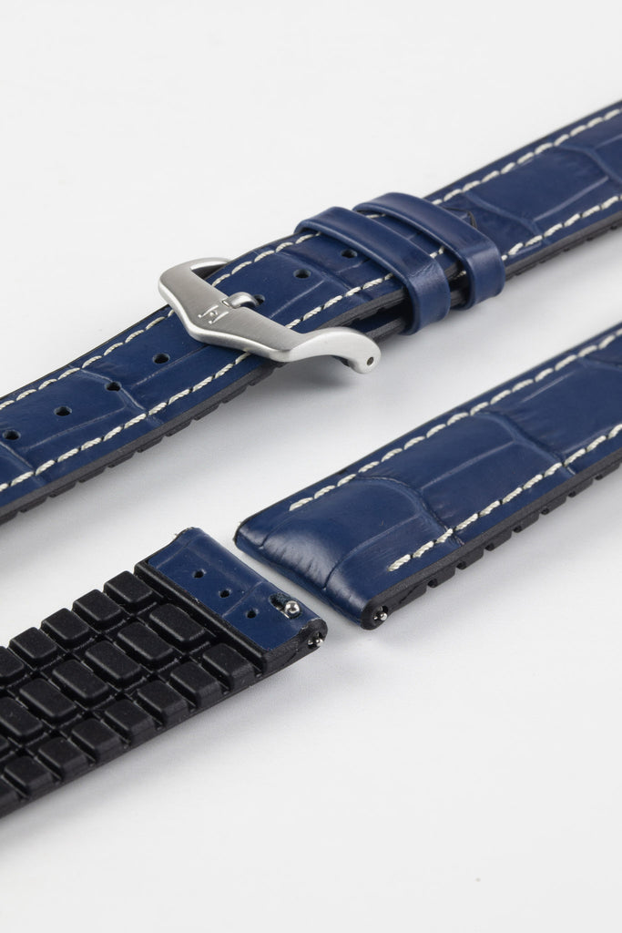 navy blue alligator watch strap (silver buckle)