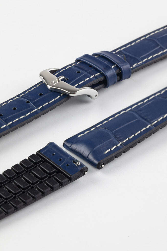navy blue alligator leather watch strap (silver buckle)