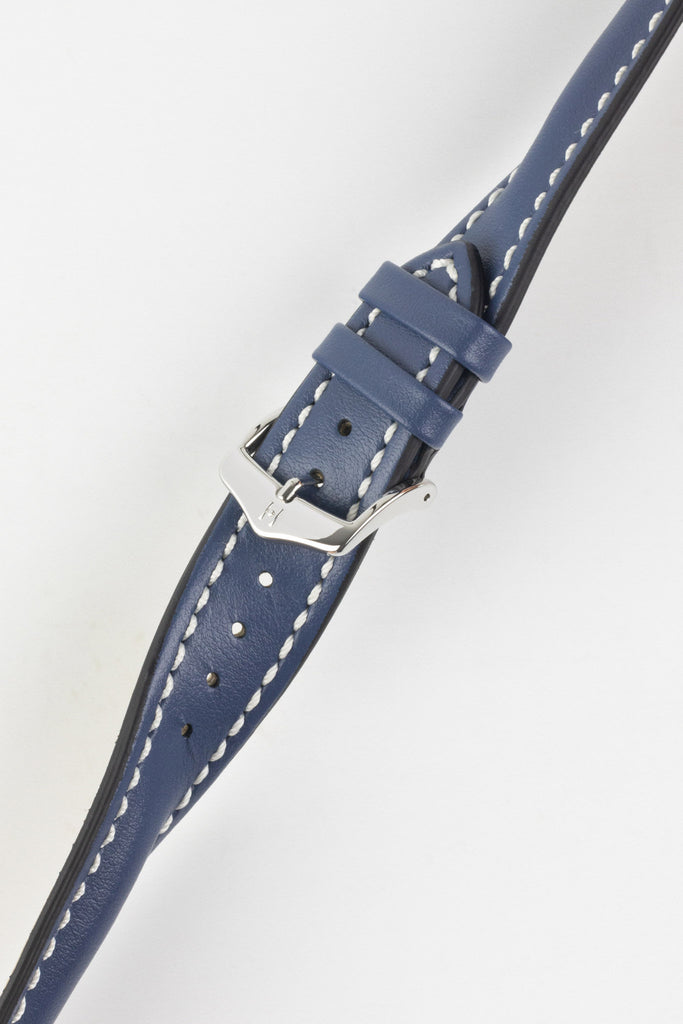 Hirsch Heavy Calf Blue strap with silver buckle