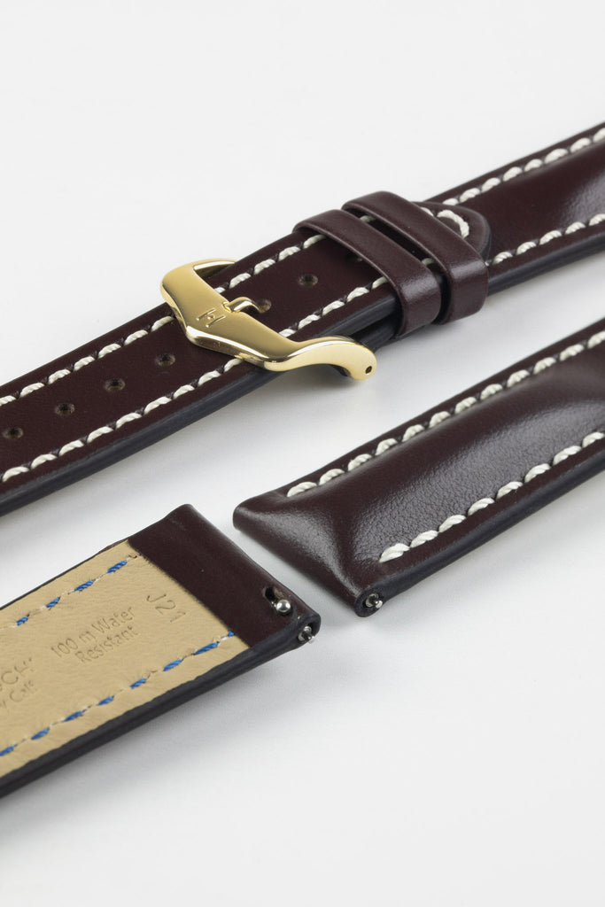 Hirsch Heavy Calf Brown with gold buckle