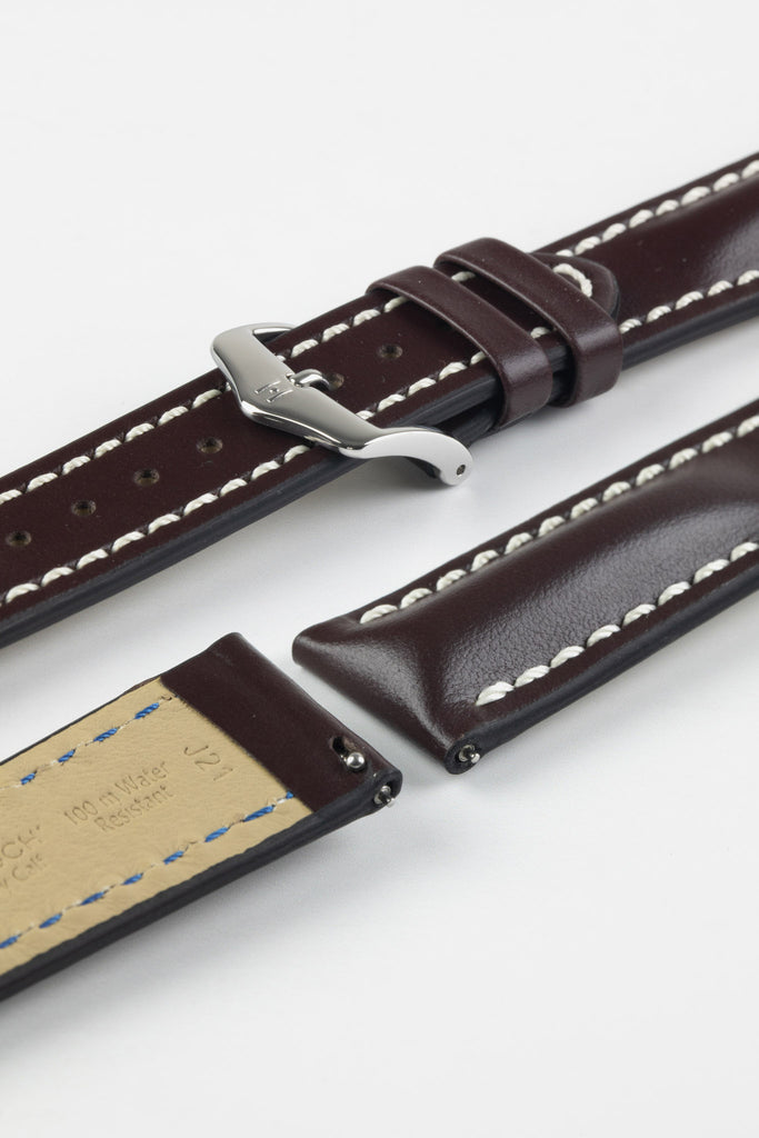 Hirsch Heavy Calf Brown strap with silver buckle