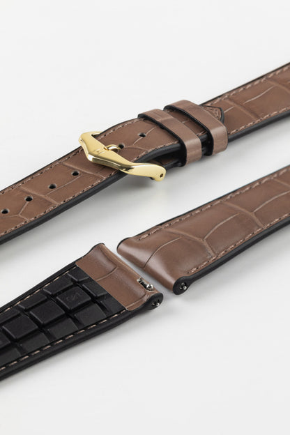 Hirsch IAN Louisiana Alligator Leather Performance Watch Strap - WARM GREY