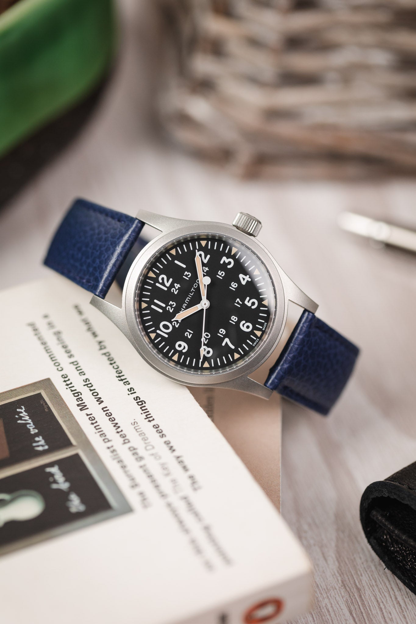 blue calf leather watch strap 