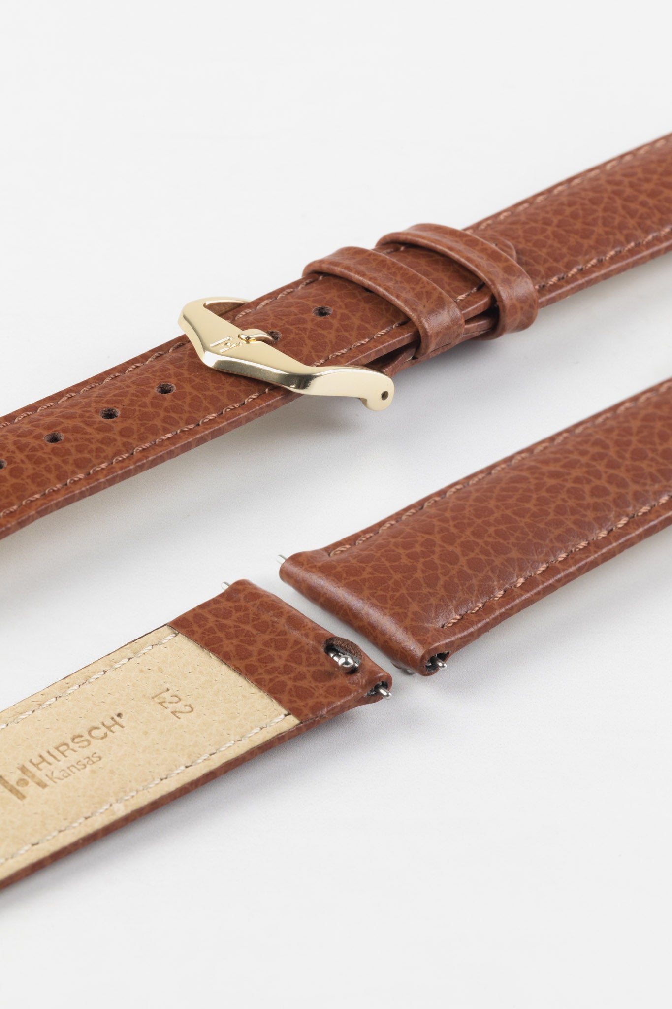 Hirsch KANSAS Buffalo Embossed Calf Leather in GOLD BROWN