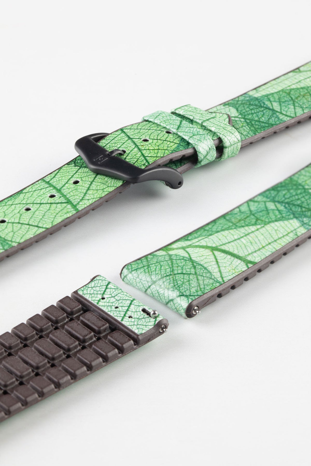 green rubber watch strap 