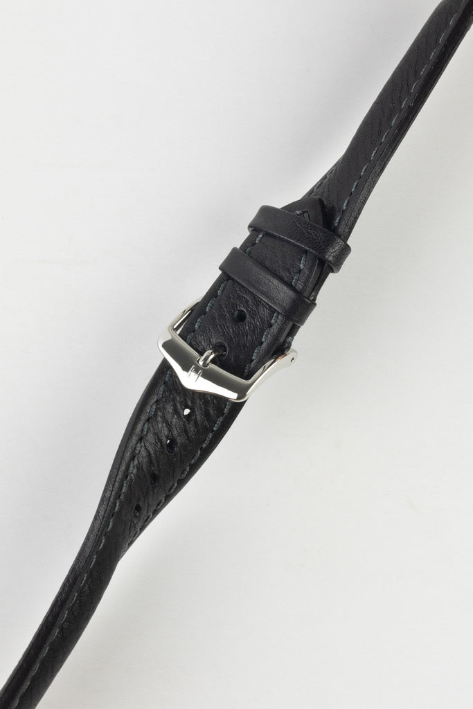 Hirsch Lucca Black Strap with silver buckle