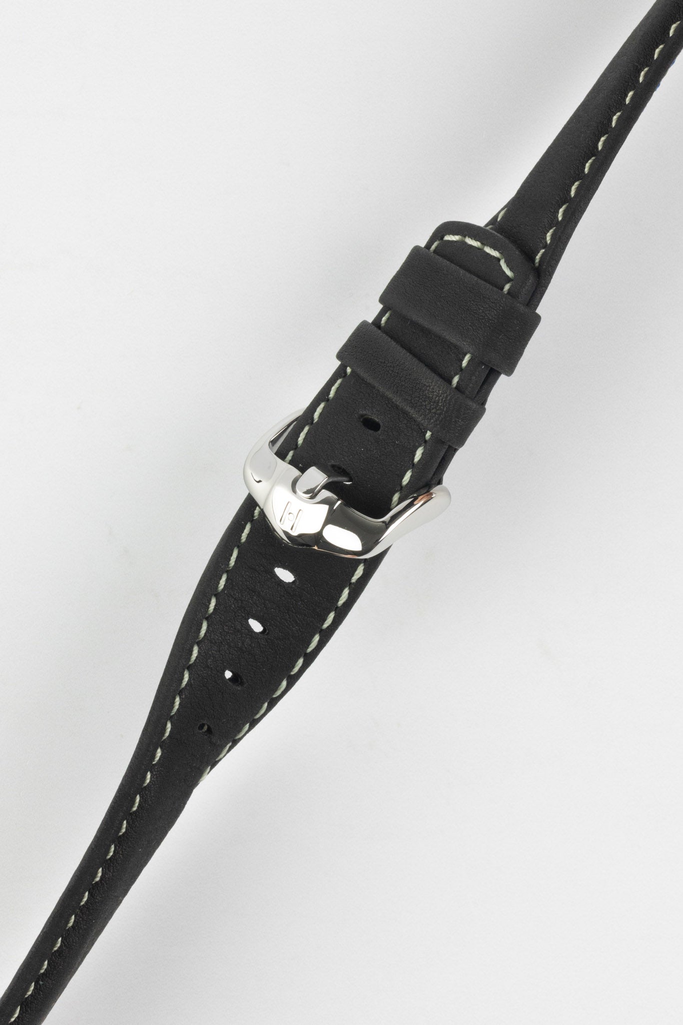 Hirsch MARINER Water-Resistant Leather Watch Strap in BLACK