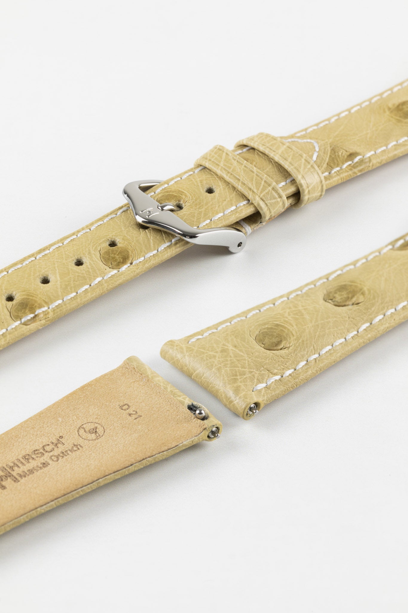 Hirsch Massai Ostrich Watch Strap, Gold Brown