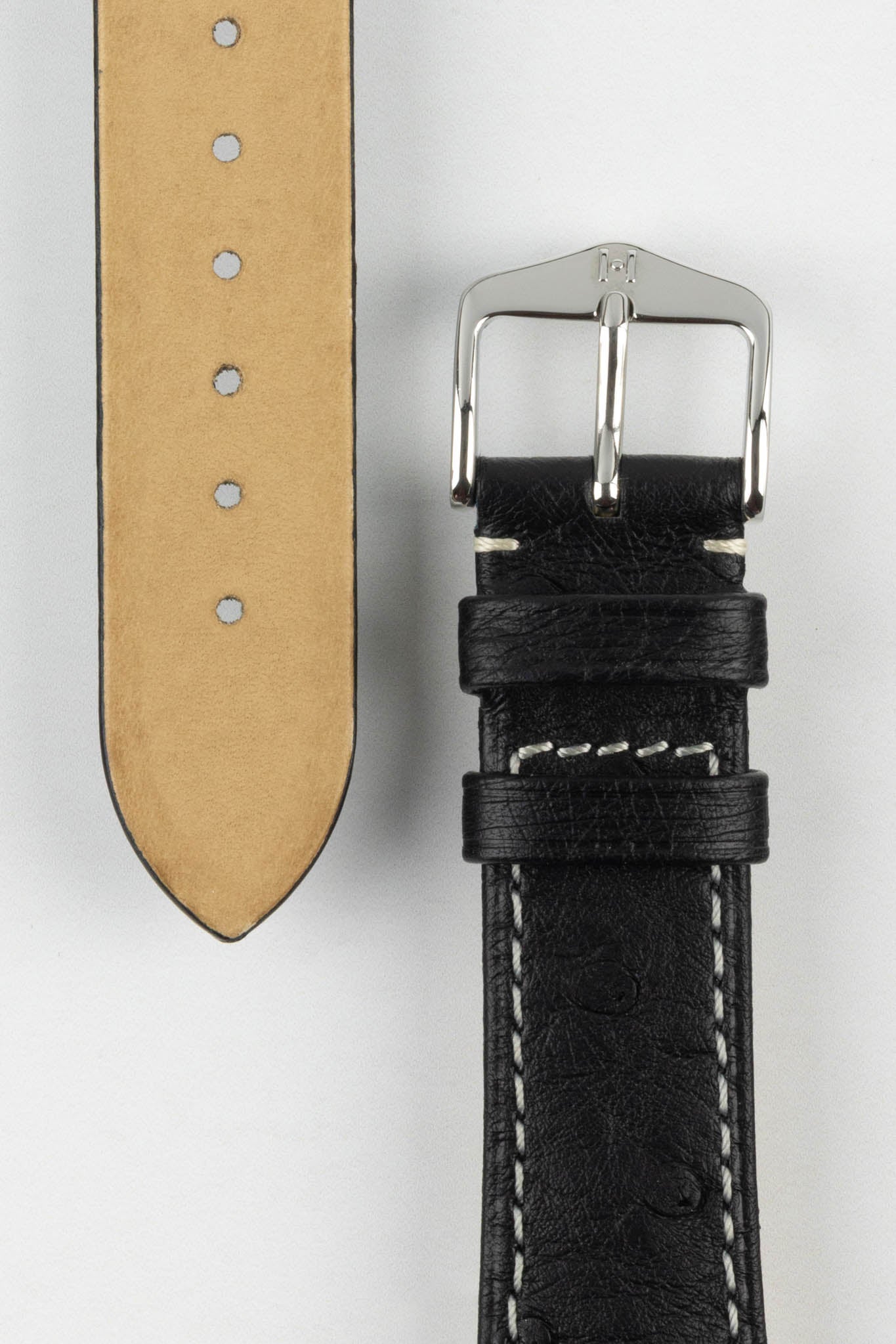 Handdn White Calfskin Apple Watch Band – Waves Texture