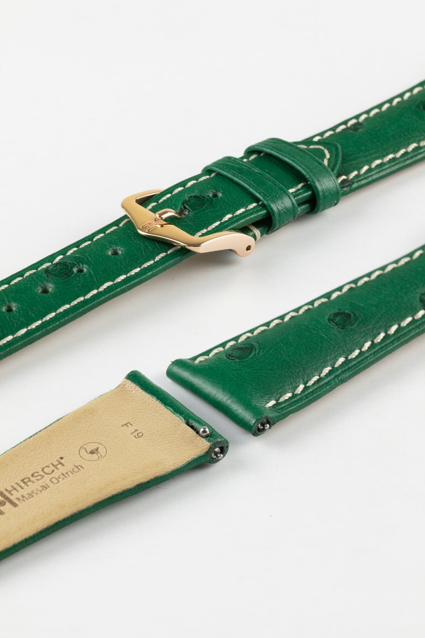 green ostrich watch strap