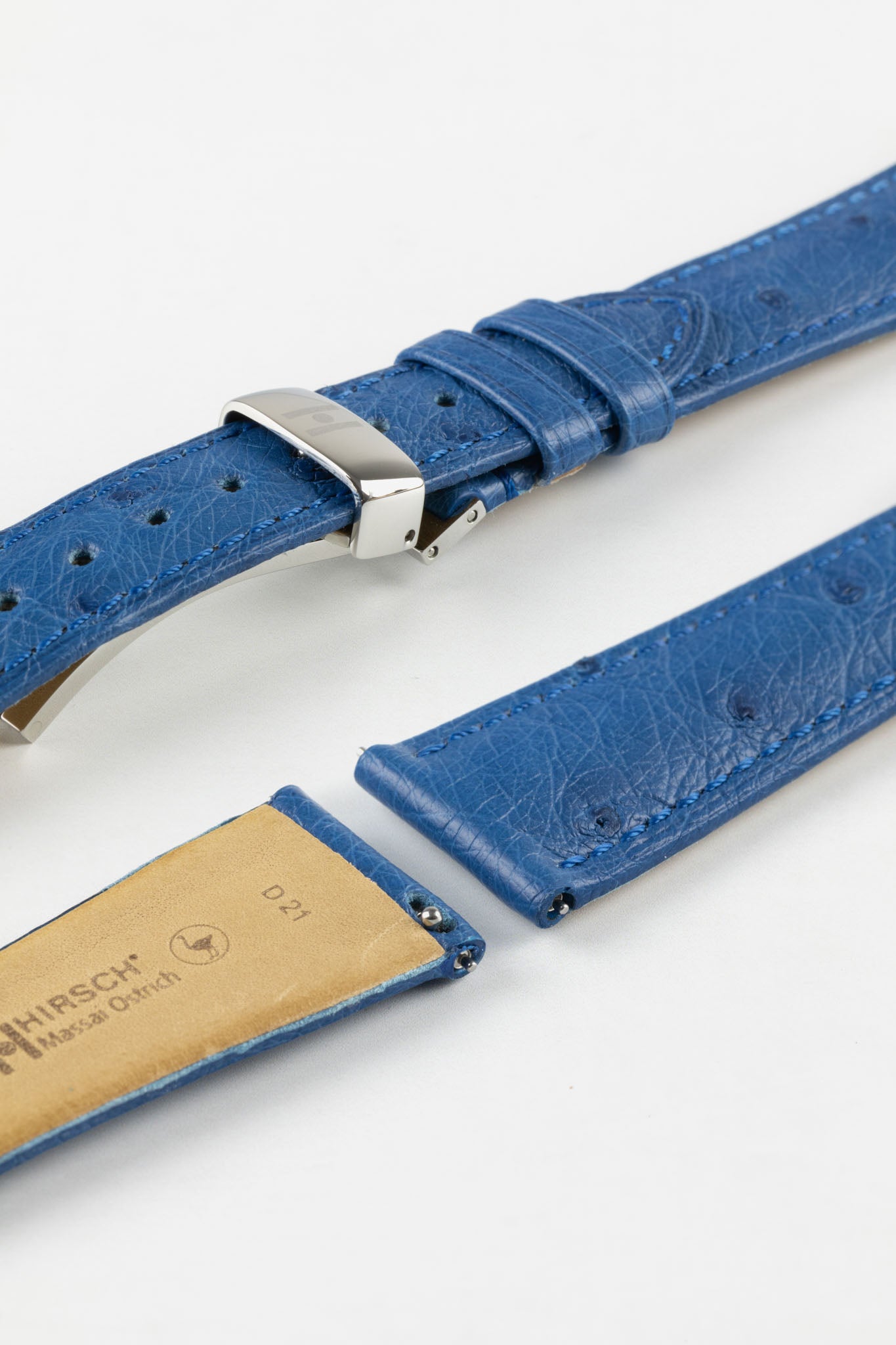 blue ostrich leather