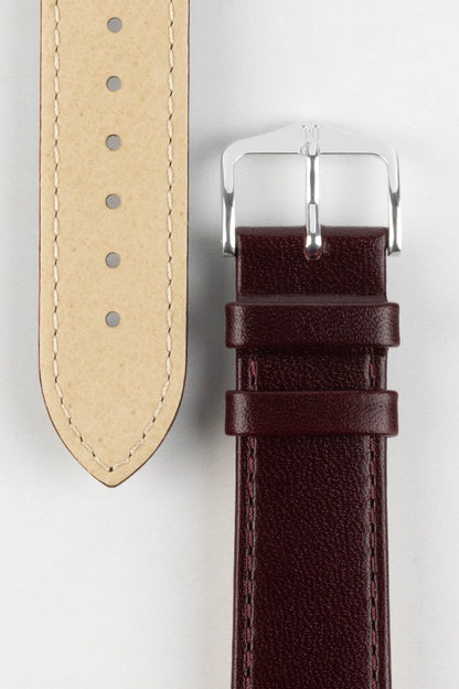 burgundy leather watch strap