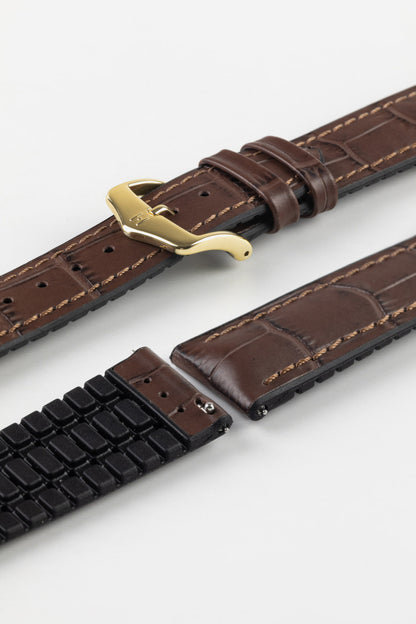 dark brown alligator watch strap