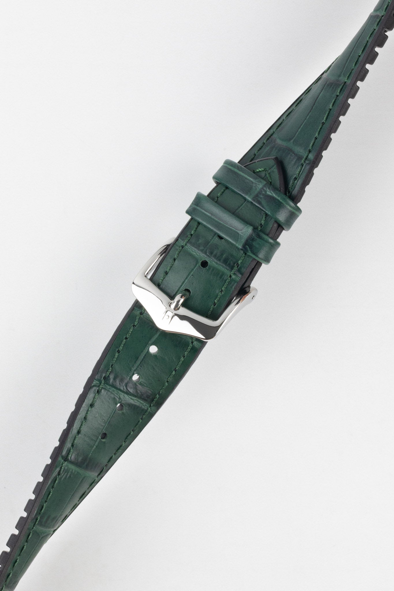 Hirsch Paul in Green buckled and twisted to show flexibility and durability