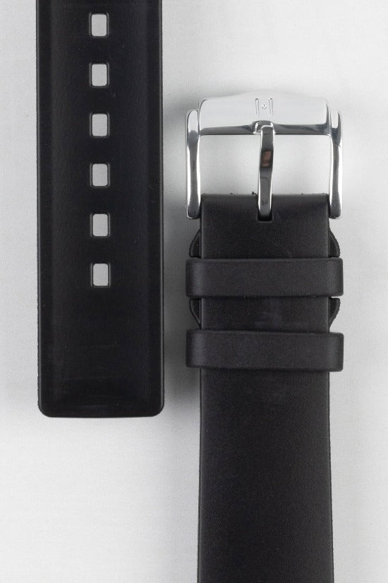 Hirsch PURE Natural Rubber Watch Strap in BLACK