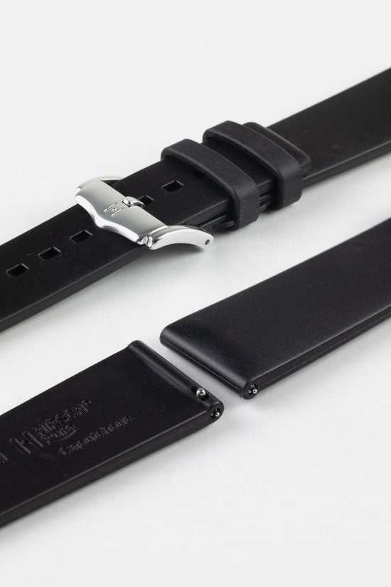 Hirsch PURE Natural Rubber Watch Strap in BLACK