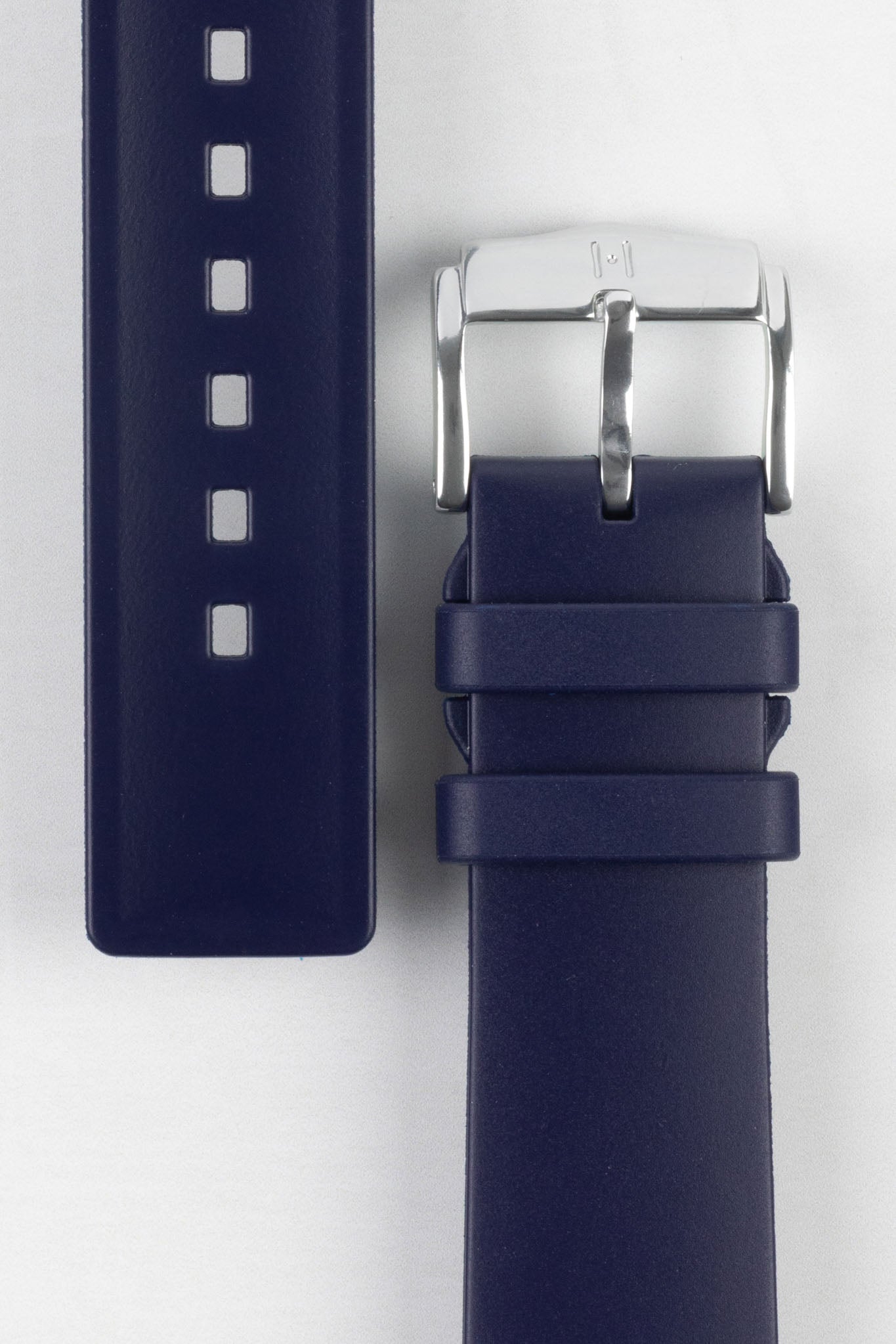 Hirsch PURE Natural Rubber Watch Strap in BLUE