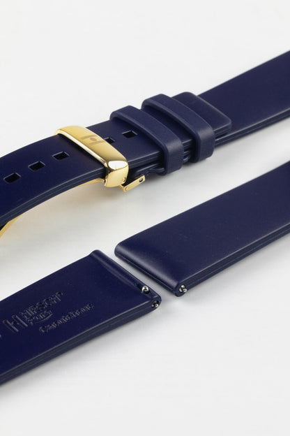 Hirsch PURE Natural Rubber Watch Strap in BLUE