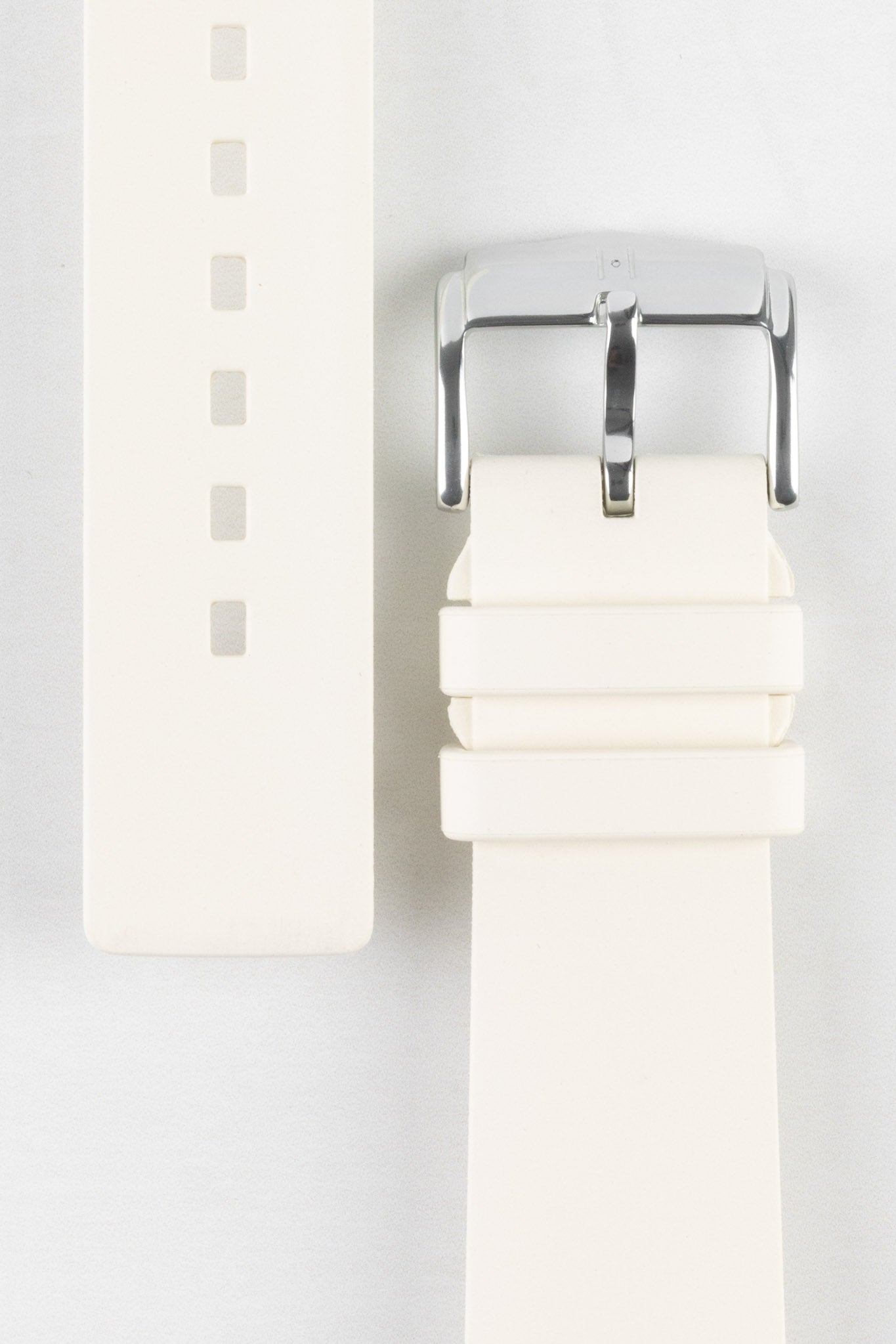 white rubber watch strap