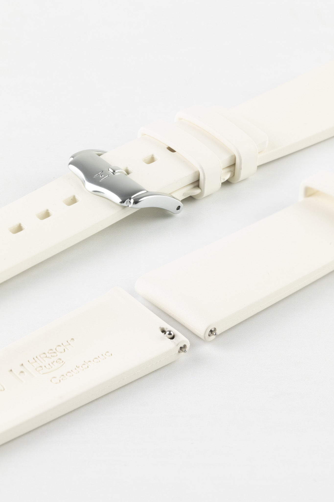 white rubber watch strap