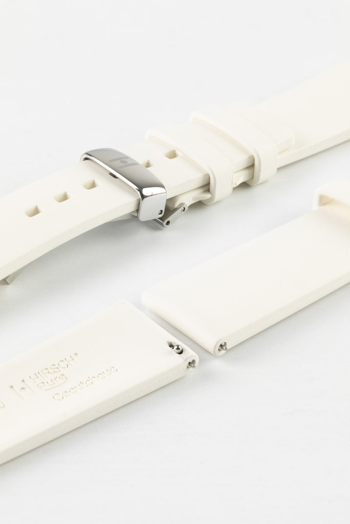 white rubber watch strap