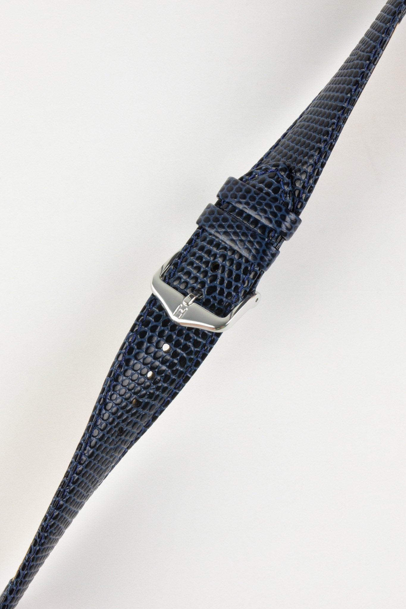 Hirsch RAINBOW Lizard Embossed Leather Quick-Release Watch Strap in BLUE